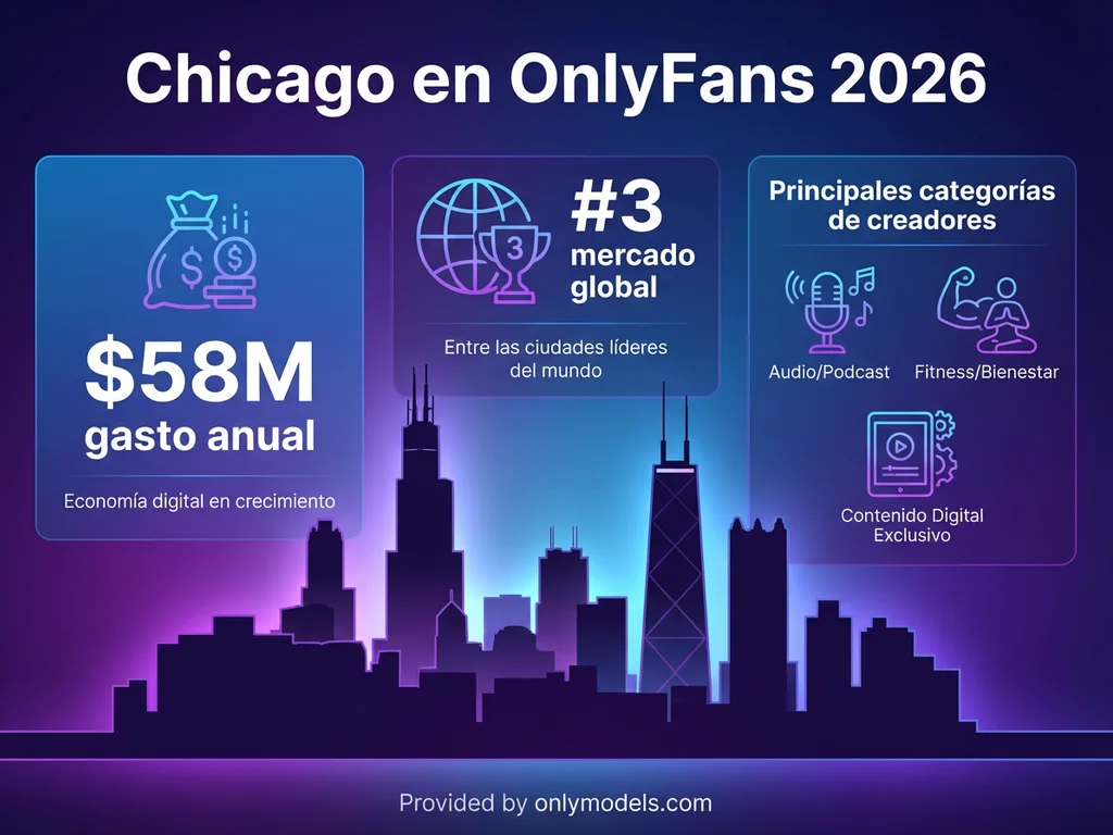Infografía de estadísticas de OnlyFans en Chicago 2026