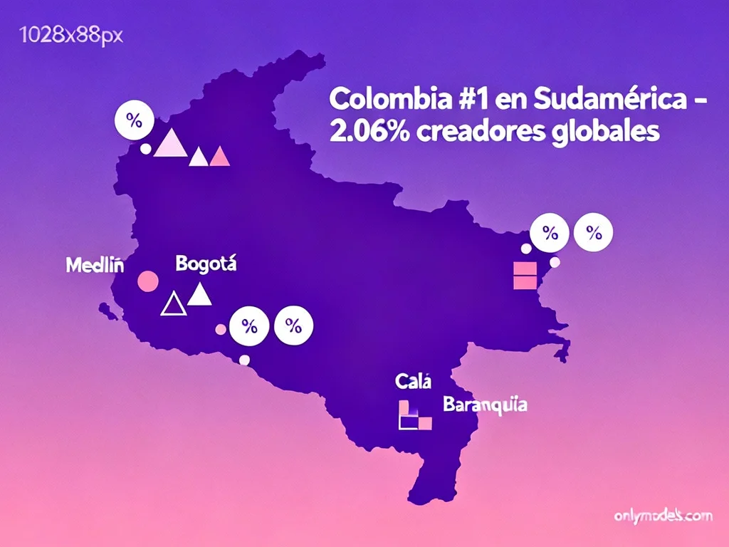 Infografía de Colombia como líder de OnlyFans en Sudamérica