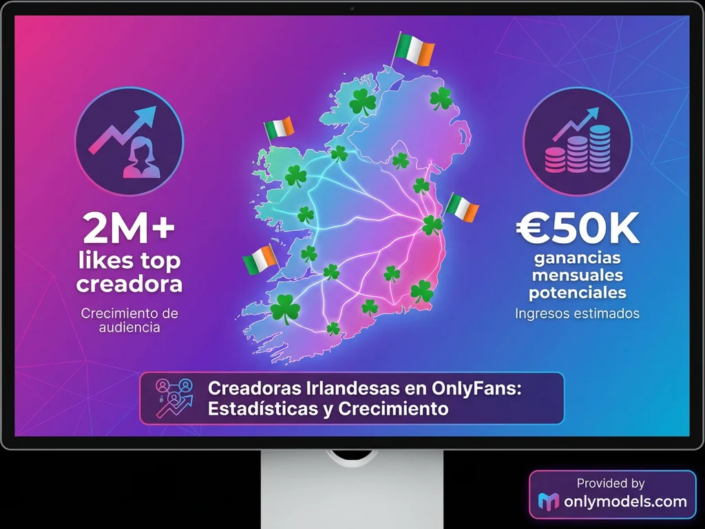 Infografía de creadoras OnlyFans irlandesas con estadísticas