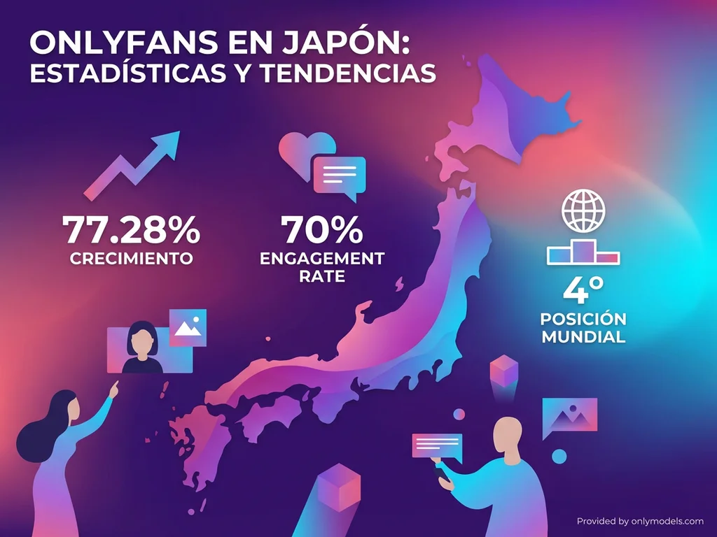 Infografía de estadísticas de creadoras japonesas en OnlyFans