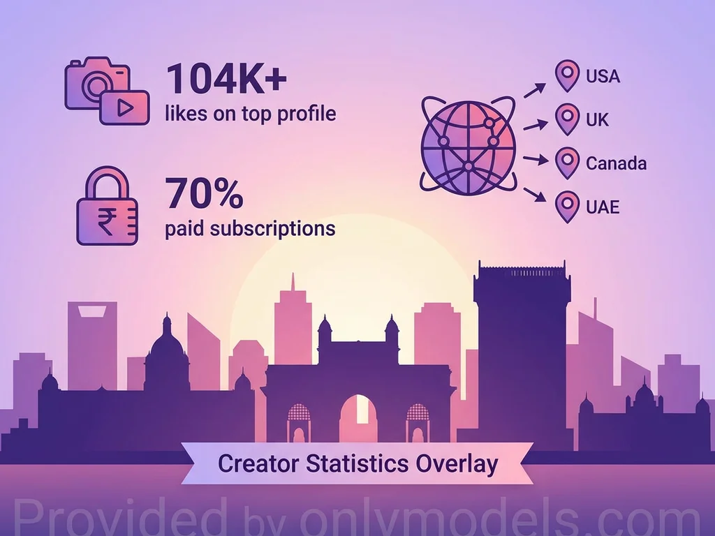 Mumbai OnlyFans creator statistics infographic showing engagement data and global subscriber reach