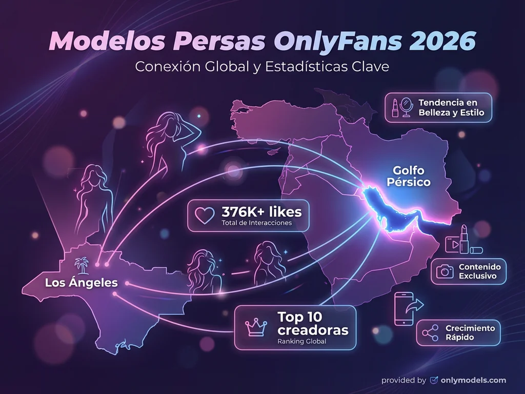 Infografía de creadoras persas en OnlyFans con estadísticas