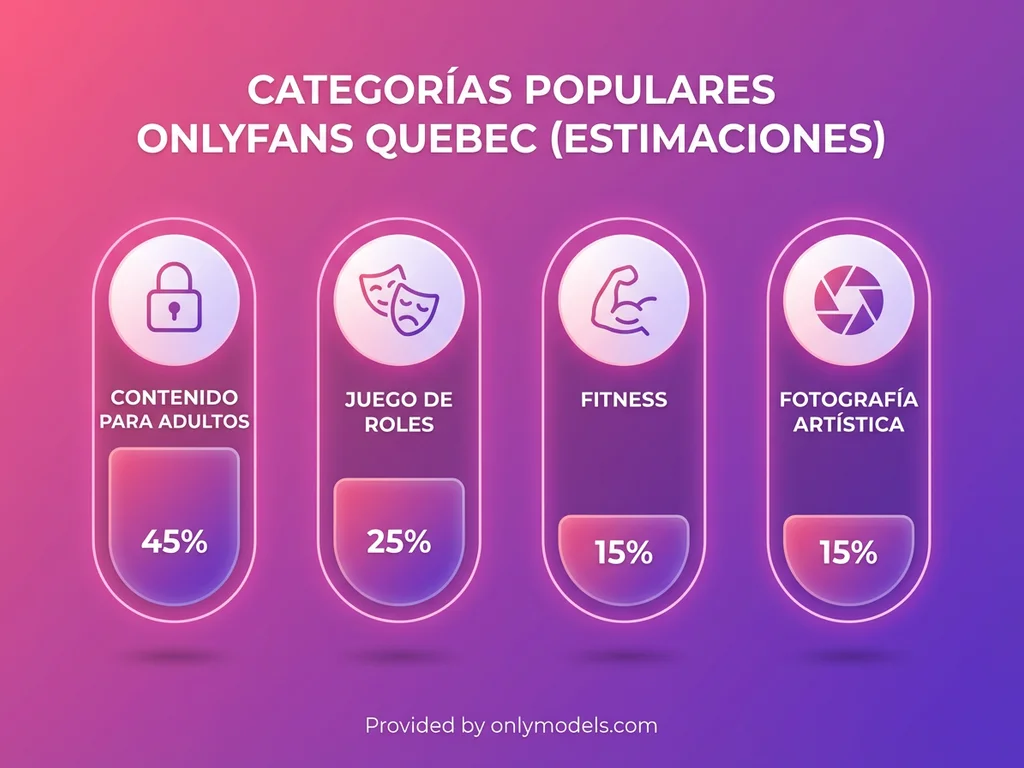 Categorías populares de contenido OnlyFans Quebec