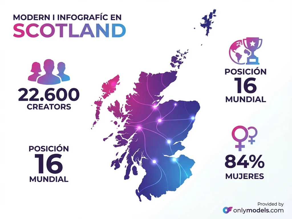 Infografía estadísticas OnlyFans Escocia 2026