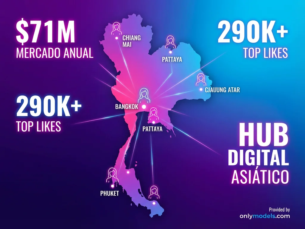 Infografía del mercado de OnlyFans en Tailandia con estadísticas