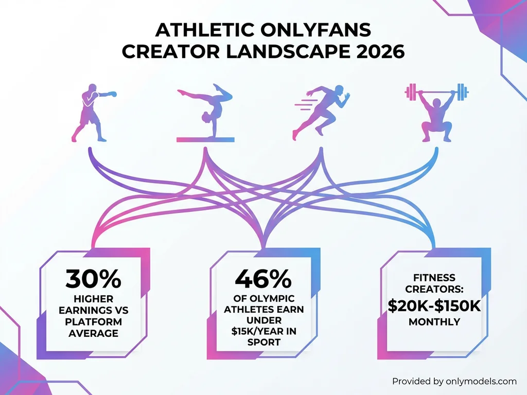 Infographic showing athletic OnlyFans creator earnings statistics