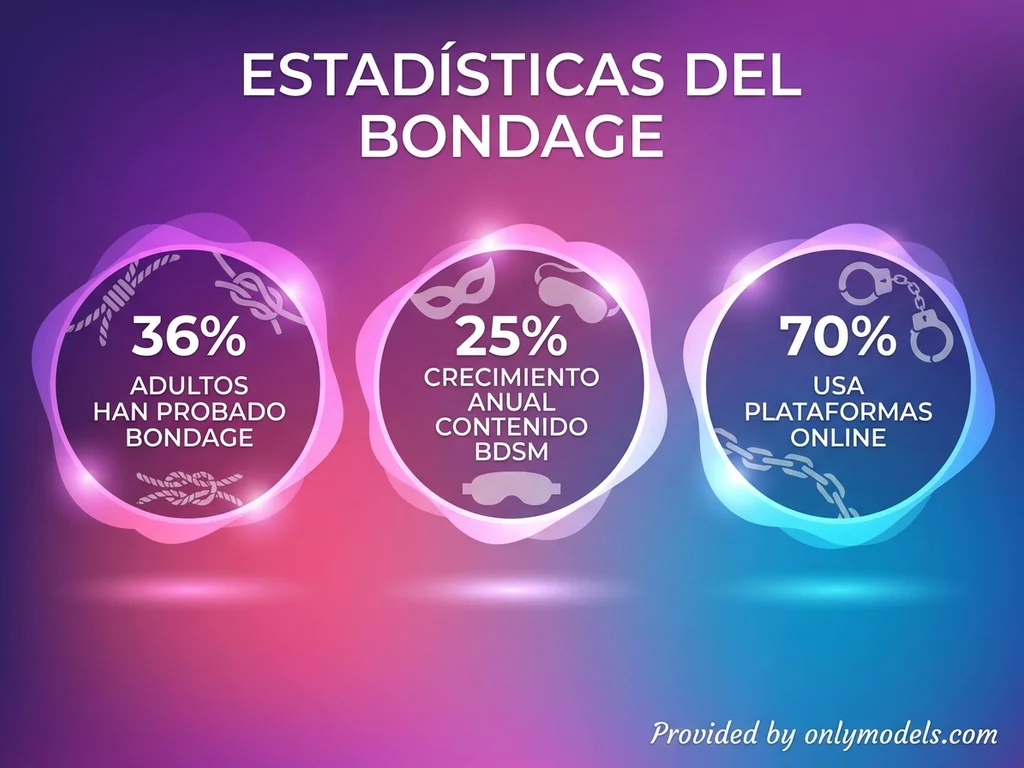 Infografía con estadísticas sobre popularidad del bondage en contenido adulto