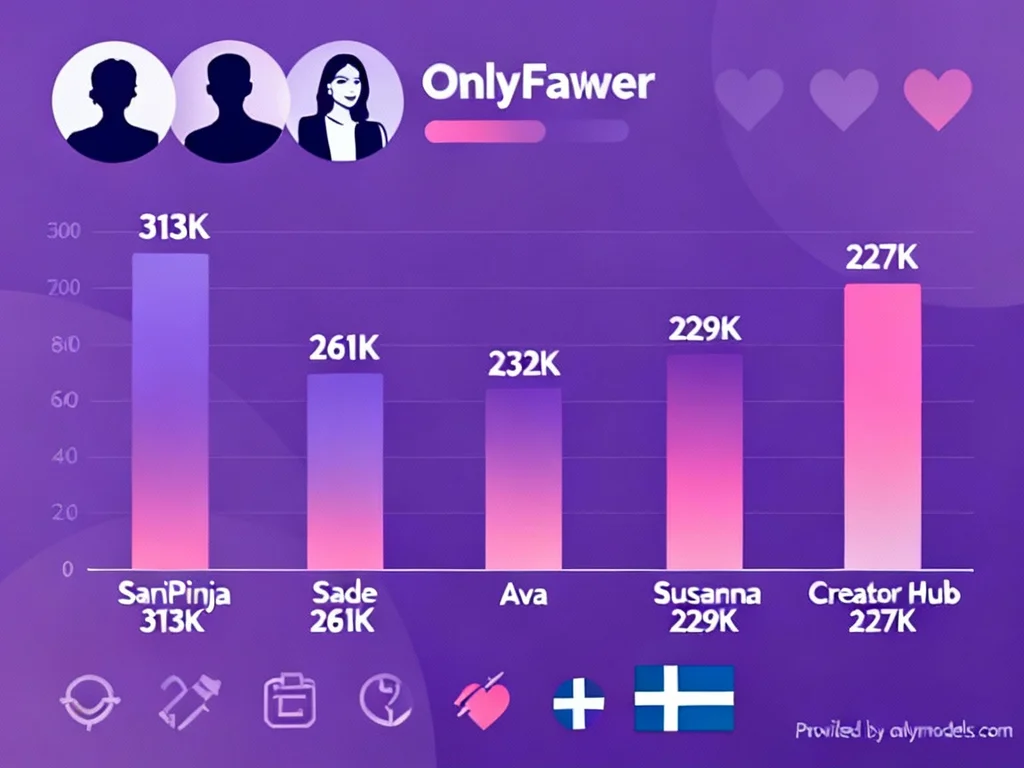 Infographic showing top Finnish OnlyFans creators ranked by subscriber likes