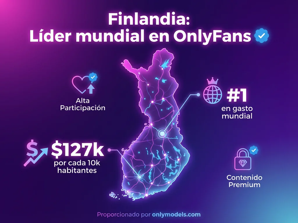 Infografía del dominio de Finlandia en estadísticas de OnlyFans
