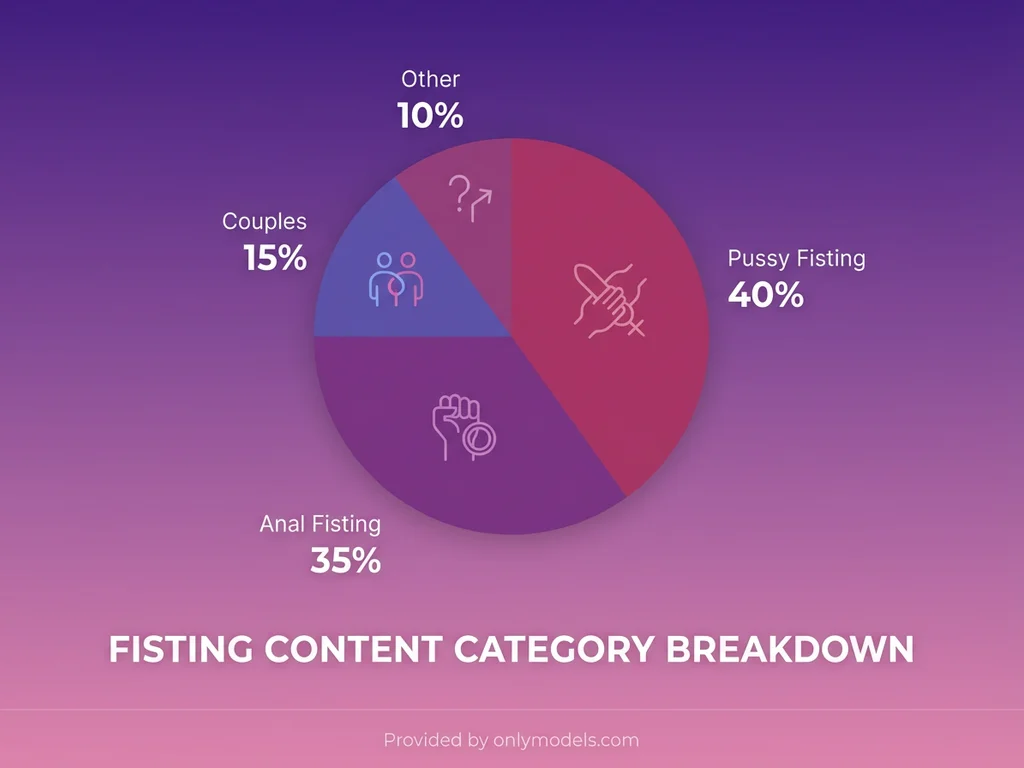 Infographic showing fisting OnlyFans content category distribution