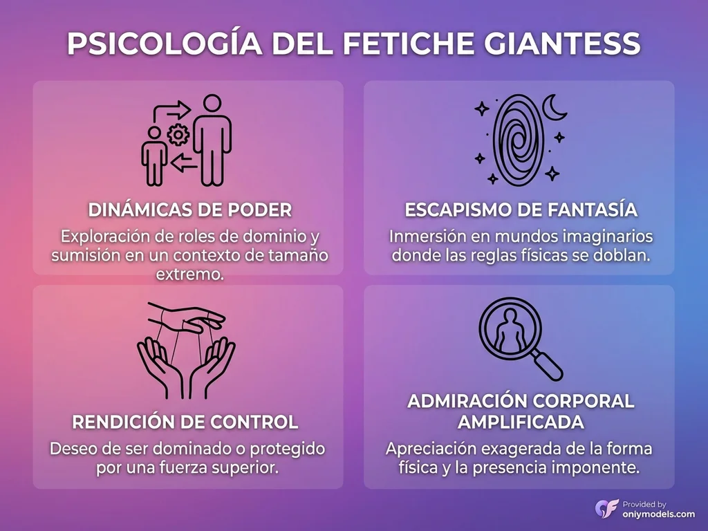 Infografía sobre la psicología detrás del fetiche giantess