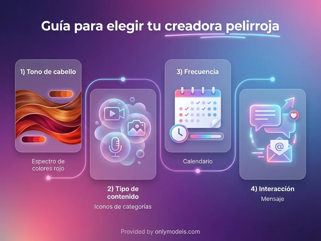 Guía visual para seleccionar creadoras pelirrojas en OnlyFans