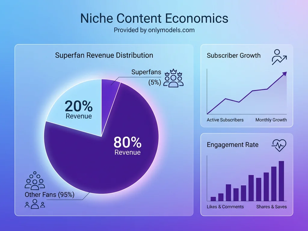 Data visualization showing how superfans drive revenue for niche OnlyFans creators