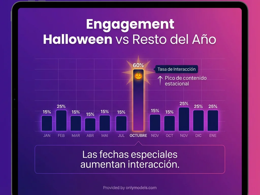 Gráfico comparativo de engagement en Halloween vs resto del año