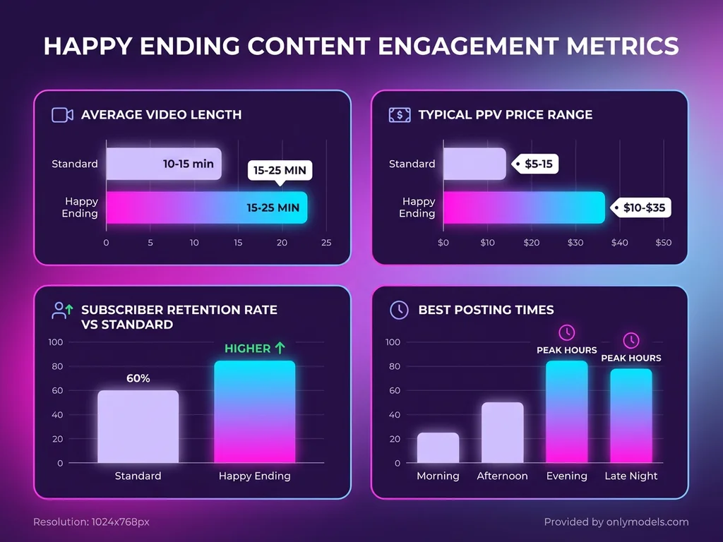 Chart showing engagement statistics for massage-themed OnlyFans content