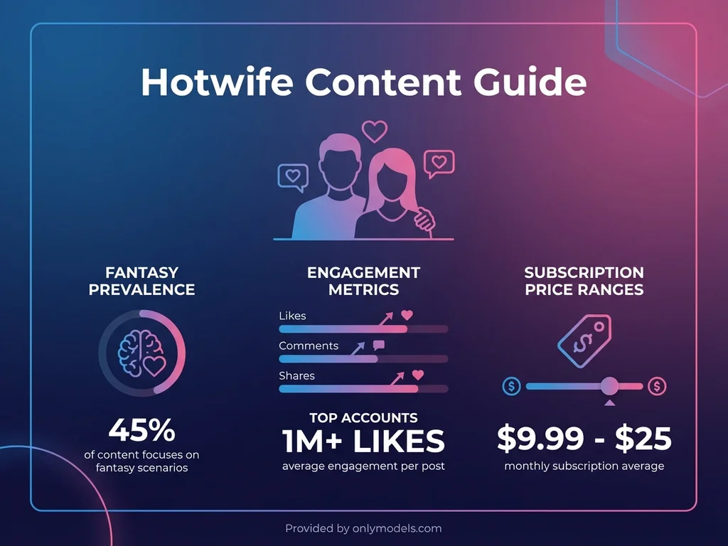 Infographic showing hotwife OnlyFans statistics and engagement data