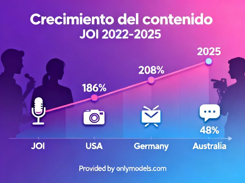 Infografía del crecimiento de contenido JOI desde 2022