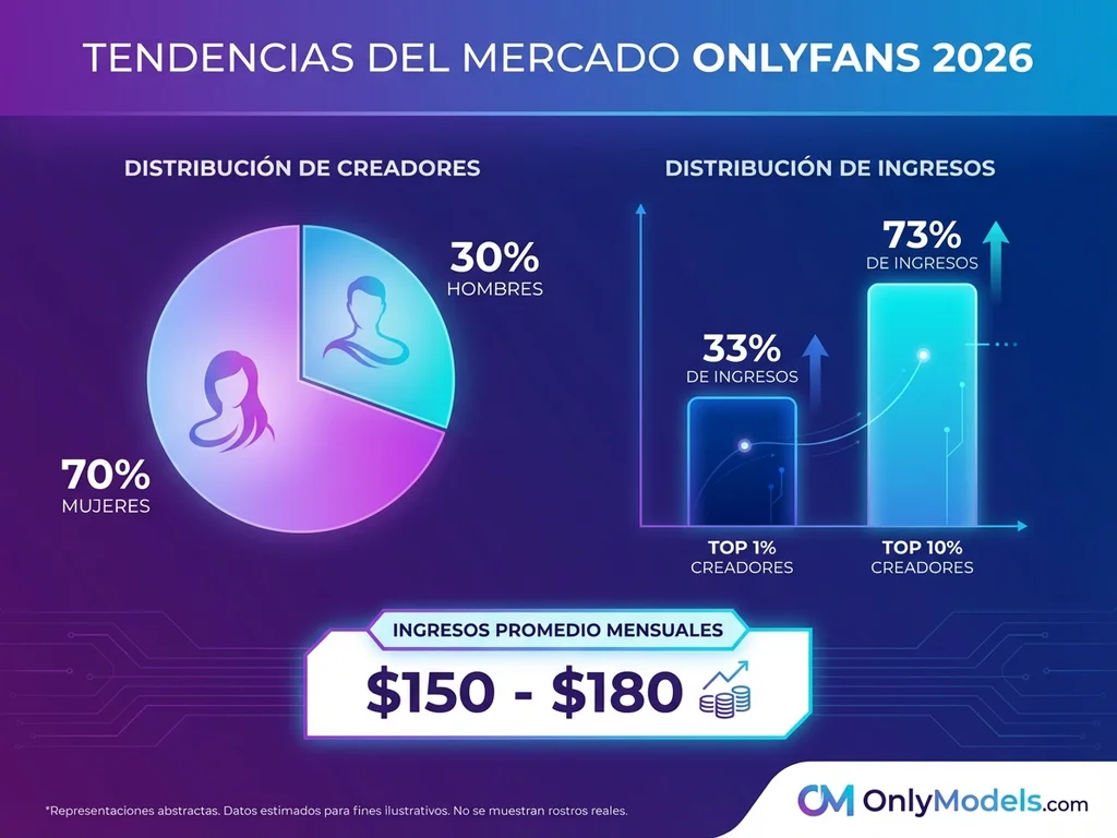 Estadísticas del mercado de modelos OnlyFans 2026