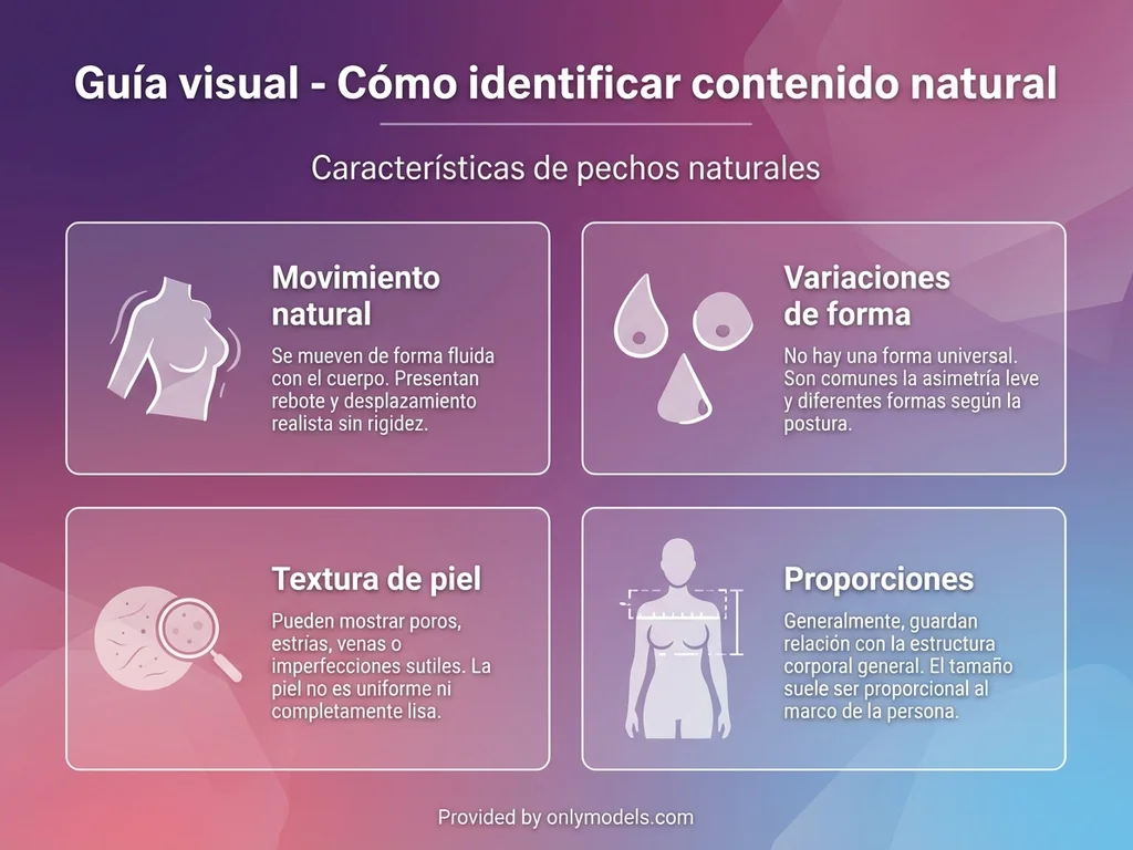 Infografía sobre características de pechos naturales